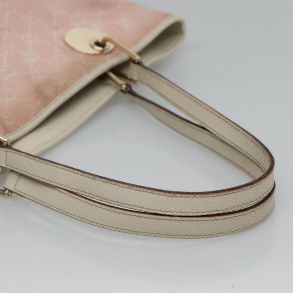 GUCCI GG Canvas Tote Bag Gold Pink 120836 Auth am7877 - Picture 7 of 14